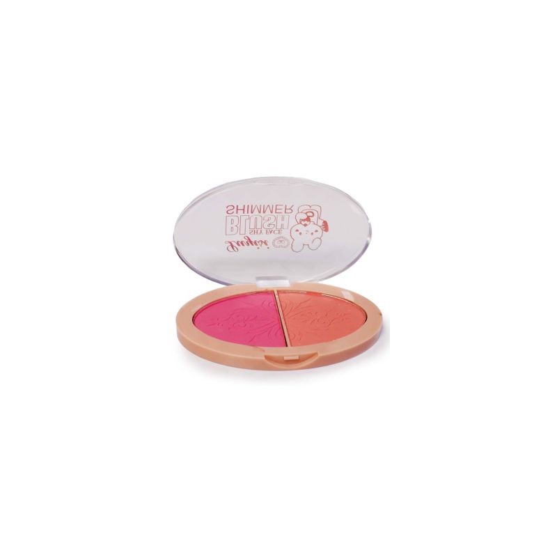 Rubor En polvo Facial Doble En Estuche Ovalado Grabado Flores 8 Cm | MK-P-64