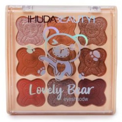 Estuche Con 9 Sombras Para Ojos De Colores Cuadrado Con Grabado De Osos 9 Cm | MK-P-62