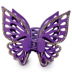 Pinza Para Cabello Grande En Forma De Mariposa Doble Con Piedras 13 Cm | HM-4Z-1170