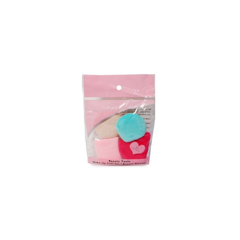 Aplicadores Para Maquillaje Figuras Con Listón Suaves Colores En Bolsa Rosa 5 Cm | MK-P-42