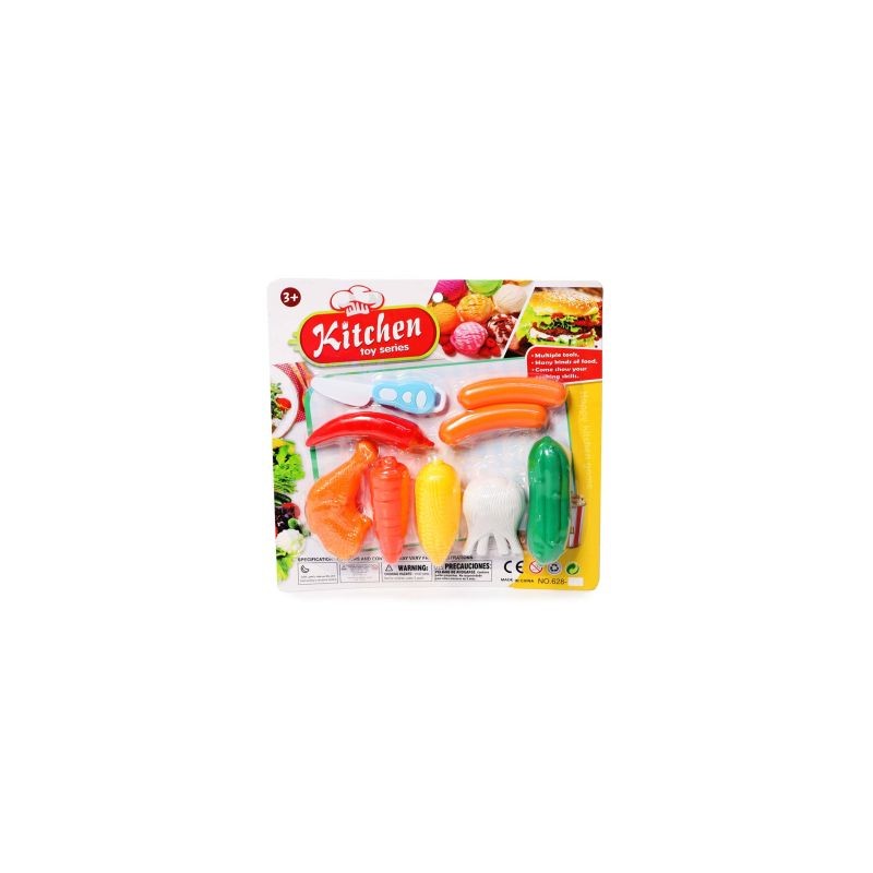 Blíster Con Alimentos De Plástico Didácticos Verduras Y Carnes Colores 25 Cm | TG-0311E-24