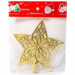 Adorno Navideño Estrella Decorativa De Plástico Dorado Perforada 9.8 Cm | 1009G