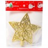 Adorno Navideño Estrella Decorativa De Plástico Dorado Perforada 9.8 Cm | 1009G