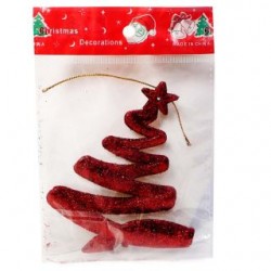 Adorno Navideño Plano En Forma De Árbol Decorativo Cubierto De Glitter 13 Cm | 1008A