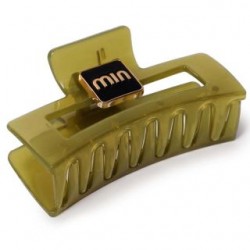 Pinza Para Cabello Grande De Plástico Rectangular Translúcida Con Letras 8.5 Cm | A1542