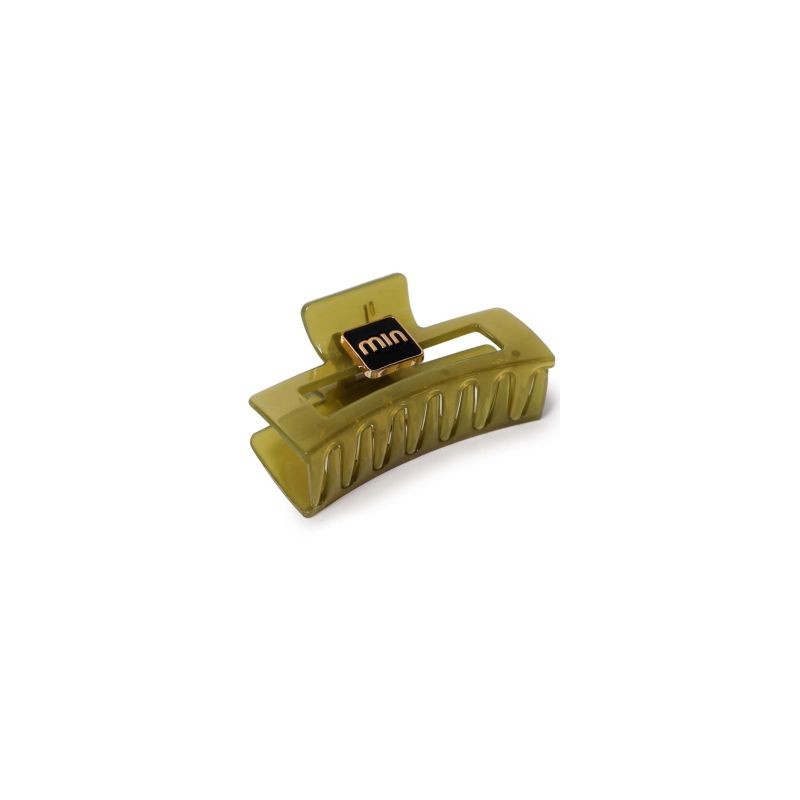 Pinza Para Cabello Grande De Plástico Rectangular Translúcida Con Letras 8.5 Cm | A1542