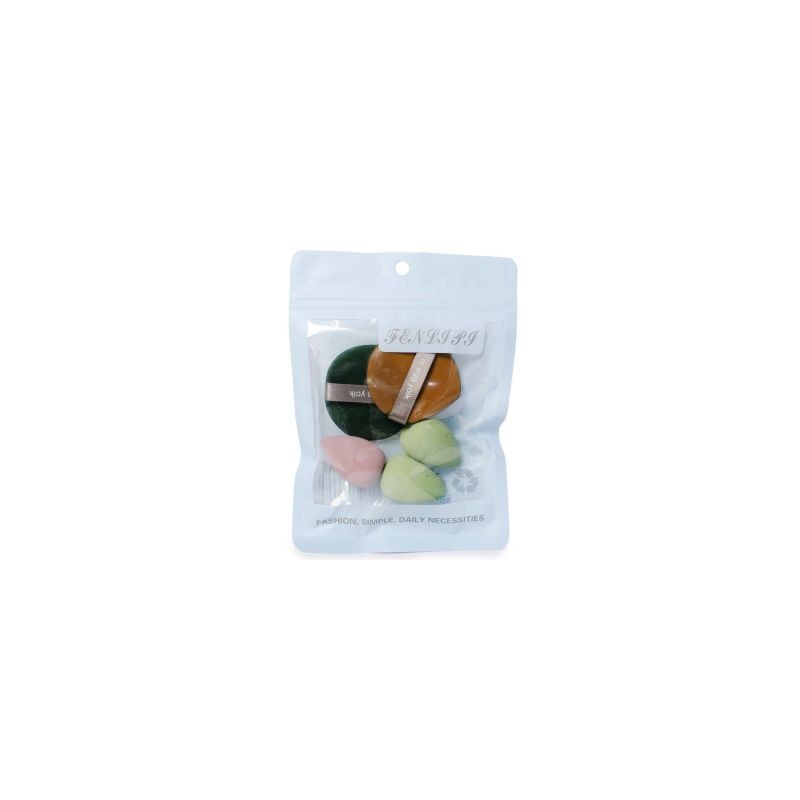 Esponjas Aplicadoras Para Maquillaje Puff Figuras Gota Y Planas En Bolsa Azul 16 Cm | RF-E3756