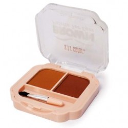 Sombra Para Cejas Cremosa Doble Con Brocha Aplicadora Estuche Cuadrado 5.6 Cm | RF-E3501