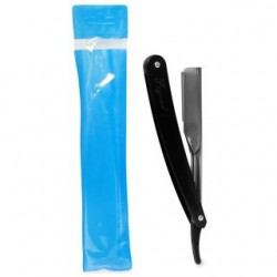 Navaja Para Afeitar De Acero Con Mango Ovalado De Plástico Blanco Y Negro 16 Cm | XH230552