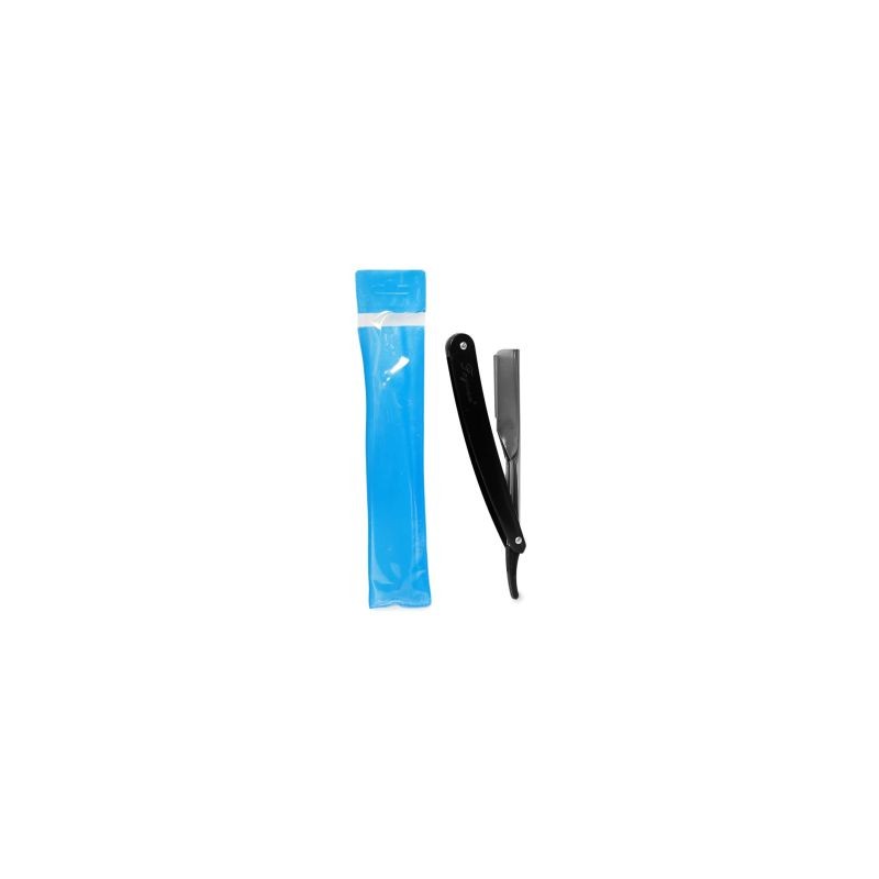 Navaja Para Afeitar De Acero Con Mango Ovalado De Plástico Blanco Y Negro 16 Cm | XH230552