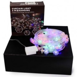 Serie Navideña De Flores Con Luz de De Colores Cable Transparente 3 Mts | KUN-2305