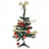 Árbol Navideño Chico Artificial En Color Verde Delgado De 60 Cm Con Adornos Dorados | KUN-2328
