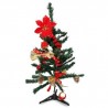Árbol Navideño Chico Artificial En Color Verde Delgado De 60 Cm Con Adornos Rojos | KUN-2327