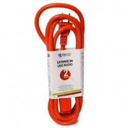 Extensión Eléctrica Reforzada Uso Rudo Color Naranja 2 metros Con Contactos | 9988