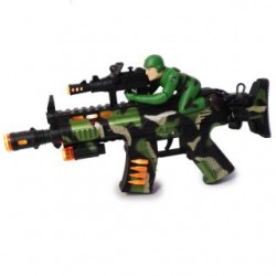 Juguete Rifle De Plástico Grande Con Estampado Militar Y soldado Luces Y Sonido 35 Cm | TG-0641316