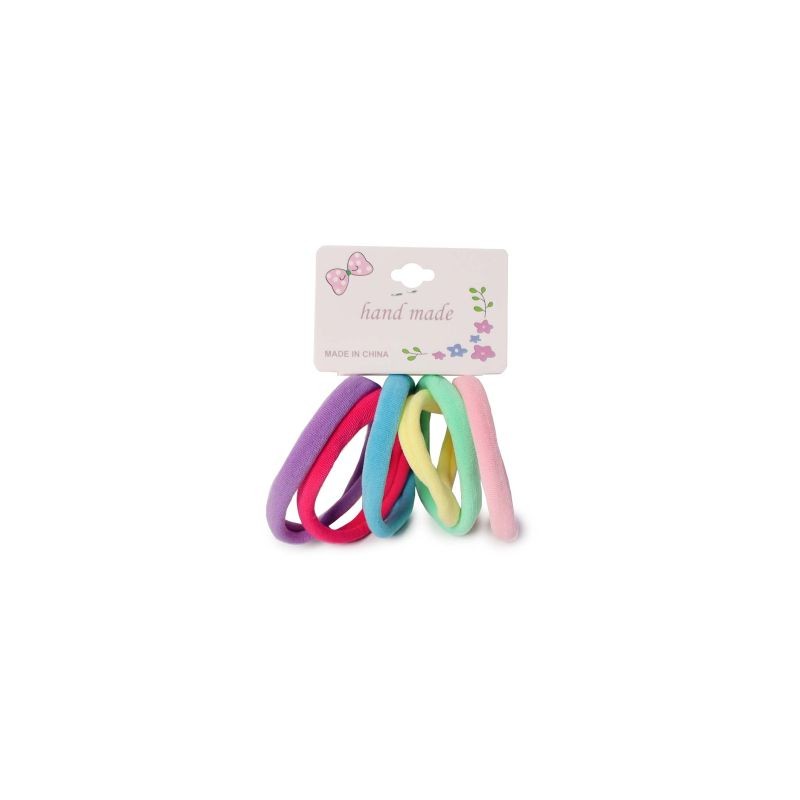 Donas Ligas Licra Grandes Colores Pastel Cartón 6 Donas Para Cabello 8 Cm | TA00094E