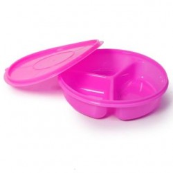 Toper De Plástico Circular Mediano Con Tapa Y 3 Divisiones Neón De 18.2 x 4.7 Cm | RP
