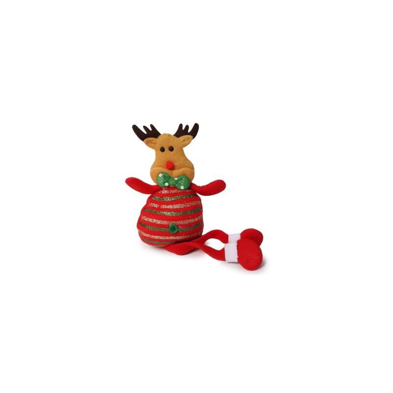 Adorno Navideño De Peluche Grande Para Colgar Muñecos Con Botas Rojas 34 Cm | SY-S-872