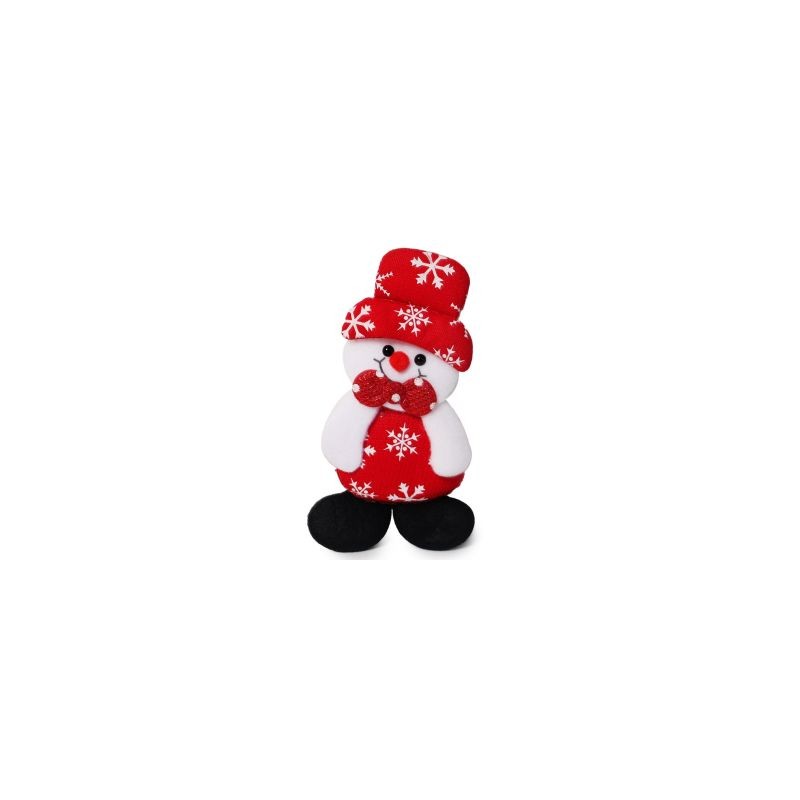 Adorno Navideño De Peluche Para Colgar Muñecos Rojos Con Copos De Nieve 13 Cm | SY-S-852