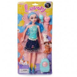 Juguete Muñeca Grande Con Perrito y gatito De Plástico Colores Accesorios 31 Cm | BT-03695