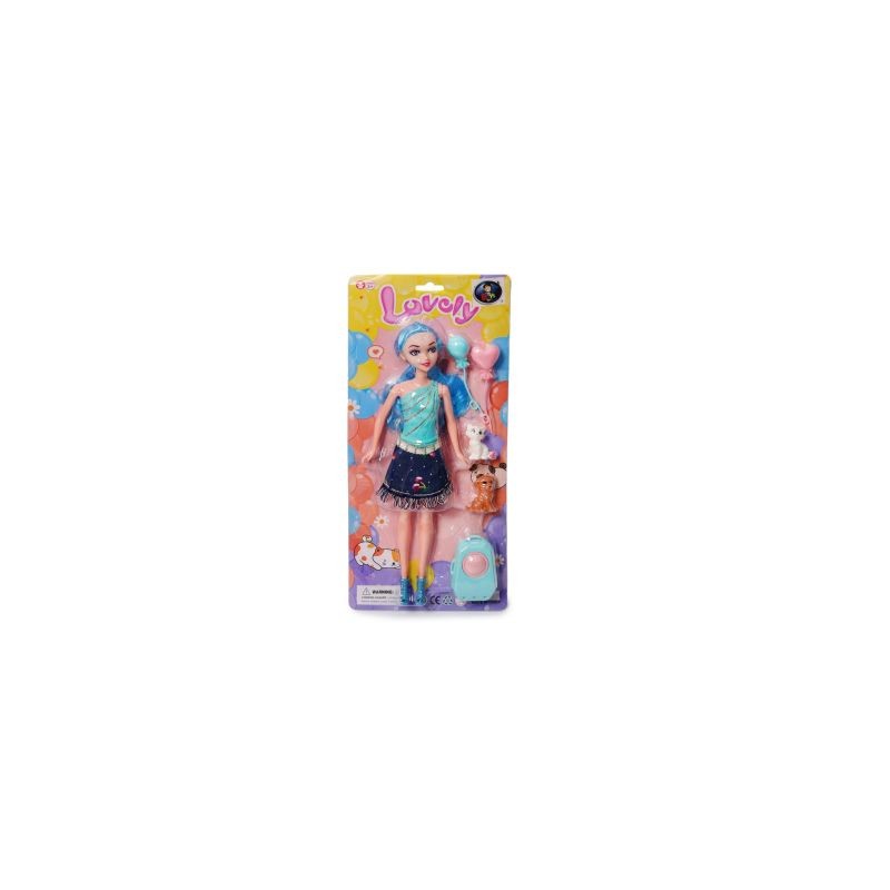 Juguete Muñeca Grande Con Perrito y gatito De Plástico Colores Accesorios 31 Cm | BT-03695