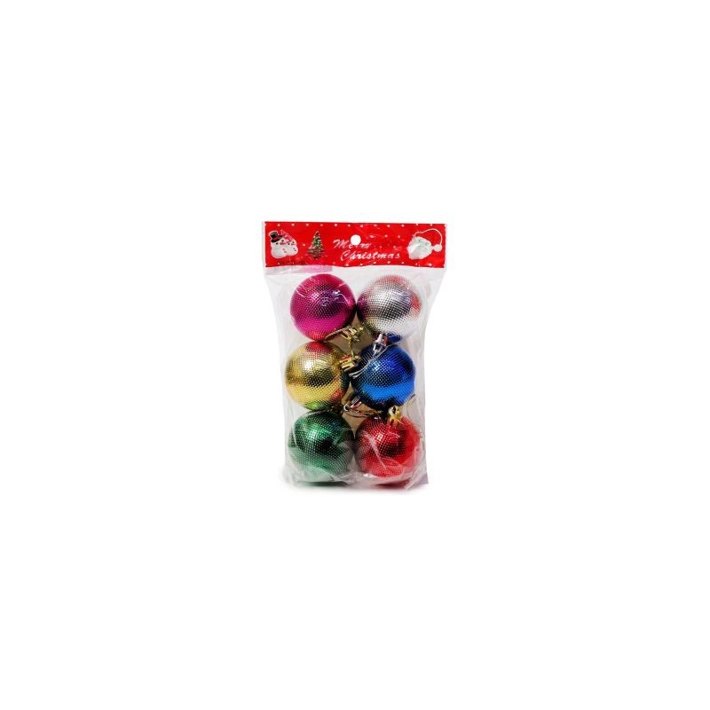 Esferas Navideñas De Plástico Chicas Decorativas Grabado De Puntos 5 Cm | JA-S-1141