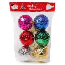 Esferas Navideñas De Plástico Chicas Decorativas Grabado De Rombos 5 Cm | JA-S-1139