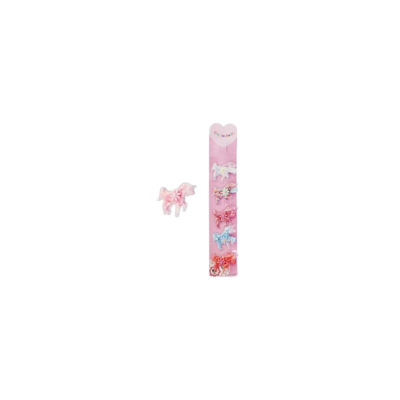 Picos Garza Para Cabello De Metal Con Figura Unicornio Hule Y Lentejuela | B3632B-6