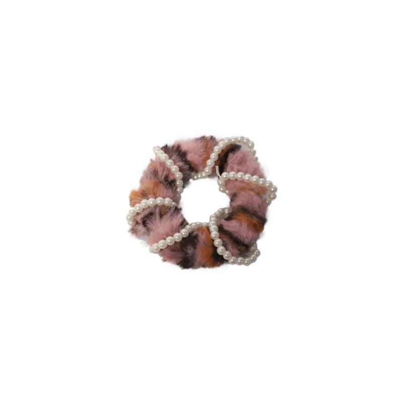 Dona Para Cabello Chica Peluhe Animal Print Líneas De Perlas | M129#9A-8