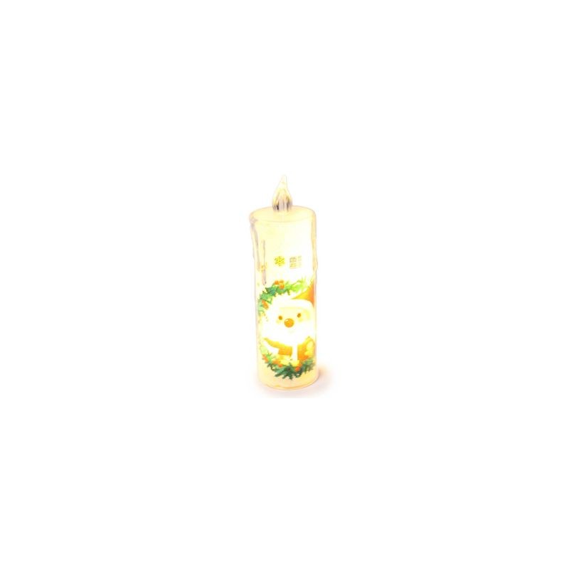 Lámpara Vela Delgada Decorativa Estampado Navideño Con Luz Cálida De 12 Cm | JA-S-1181