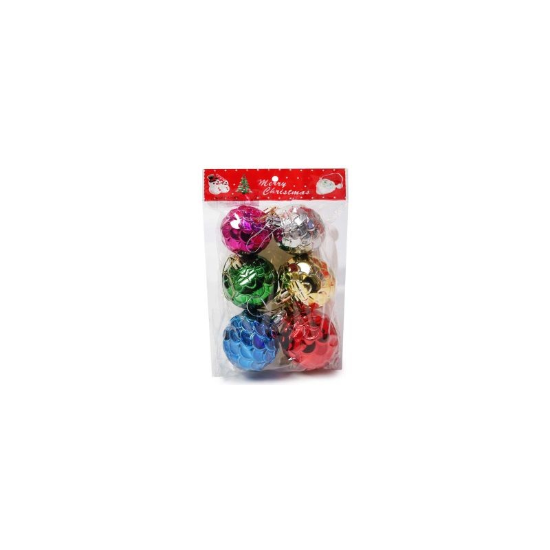 Esferas Navideñas De Plástico Chicas Decorativas Grabado De Escamas 5 Cm | JA-S-1140