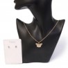 Set Collar Dorado Con Dije Plano y Piedra Con Par De Aretes Cortos Modelos | ZXQ01986
