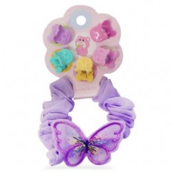 Set Cabello Con Dona Corrugada De Mariposa Y Pinzas Mini De Plástico | ZXQ02223