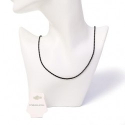 Collar De acero Inoxidable Trenzado En Color Negro Delgado | ZXQ01890