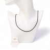 Collar De acero Inoxidable Trenzado En Color Negro Delgado | ZXQ01890