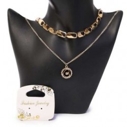 Collar Doble Cadena Delgada Y Eslabones Gruesos Con Dije | ZXQ02683