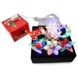 Serie Navideña De 5 Puntas Cortina Con Copo Santa Y Bota Led Multicolor Estrellas | HZ8093-AR