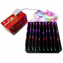 Serie Navideña De 320L Led Multicolor En Cortina De 3x3 Mts Cable Transparente | HZ8012-C