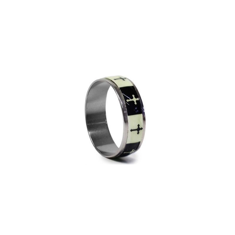 Anillo Acero Inoxidable Estampado Cruz Con 2 Colores Varios Tamaños | ZXQ01775