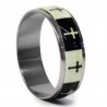 Anillo Acero Inoxidable Estampado Cruz Con 2 Colores Varios Tamaños | ZXQ01775