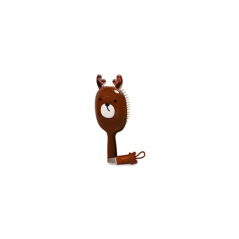 Cepillo Para Peinar De Plástico Con Carita Oso Y Cuernos De Reno | XH6022